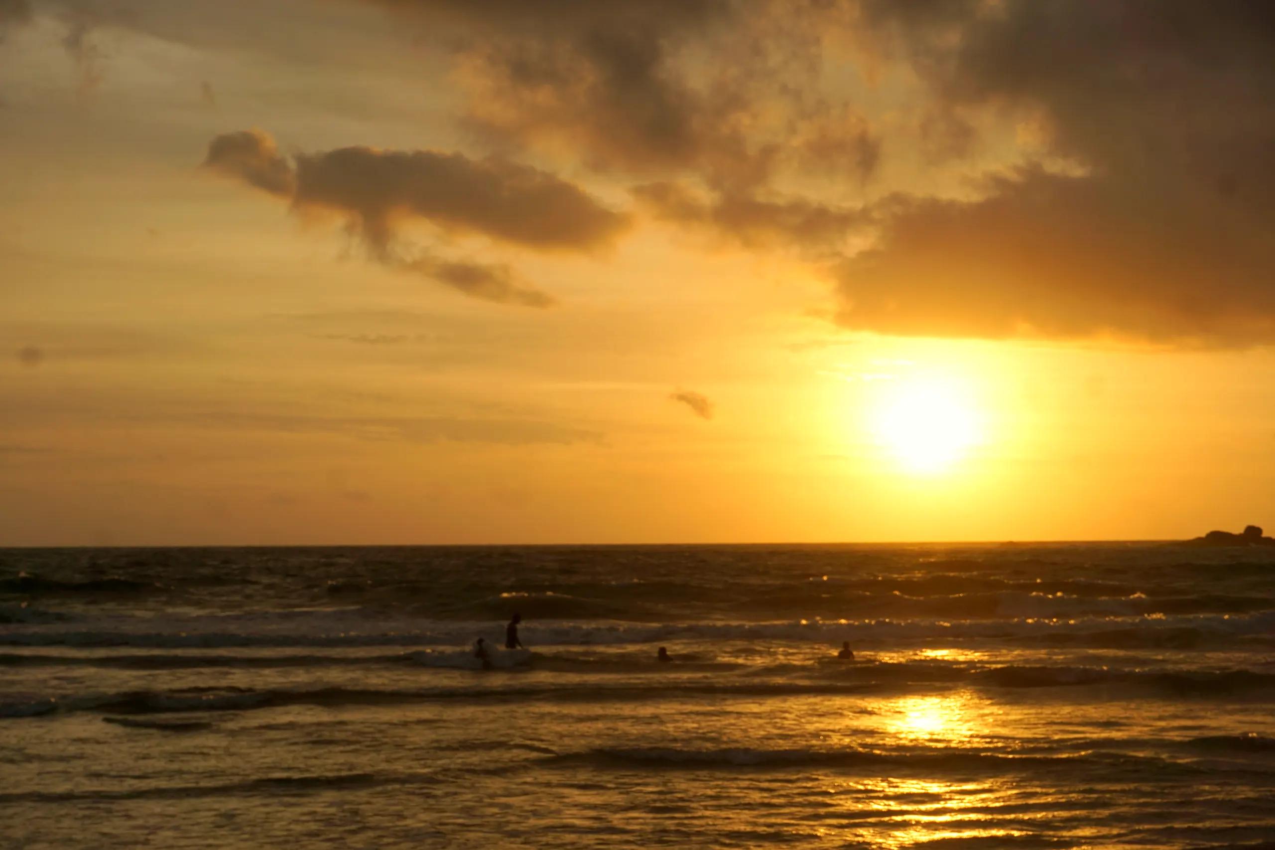 Sunset over the beach at Bentota